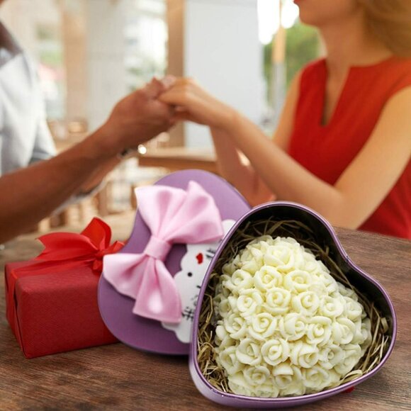 Silicone 3D Rose Flower Mold Love Heart Shape Fondant Soap Cake Mould for Chocol - Picture 6 of 6